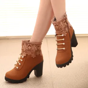 AshoreShop Womens Sexy Class Thick Heel Ankle Boots for Autumn Fashion