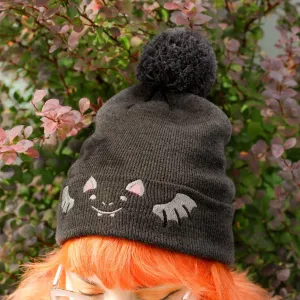 Bat Embroidered Pom-pom Beanie!