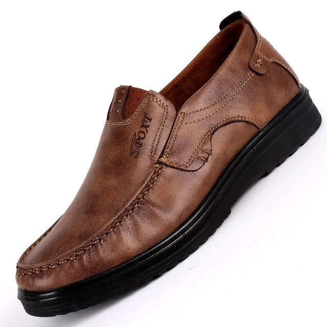 Brand Men Leather Shoes Luxury Casual Shoes Men Loafers Soft Leather Footwear Breathable Slip On Driving Men Ses Plus Size 37-47