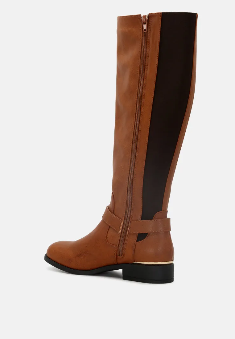 Buckle Detail Wide Calf Boots