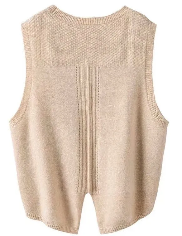 *Cable Knit Slit Sweater Vest