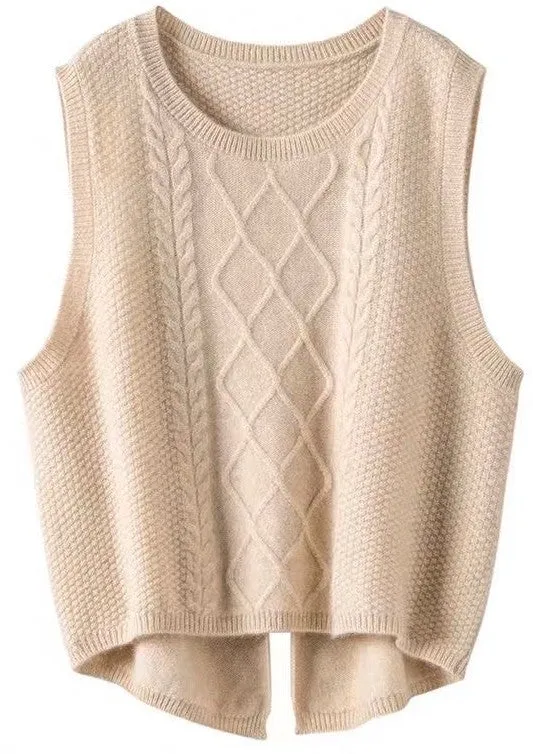 *Cable Knit Slit Sweater Vest