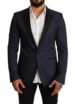 Dolce & Gabbana Blue Wool Slim Fit MARTINI Blazer Jacket