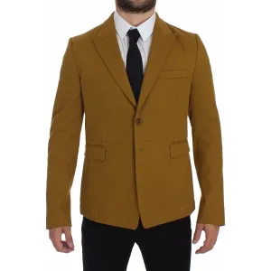 Dolce & Gabbana Elegant Yellow Cotton Blend Casual Blazer