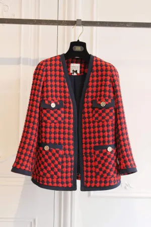 Edward Achour S Red and Navy Checked Tweed Jacket 431021/1611D