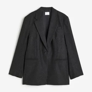 H&M Oversized Twill jacket, dark gray