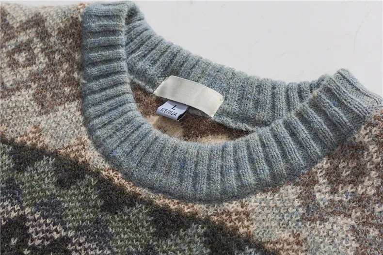 Jacquard Knit Grandad Jumper