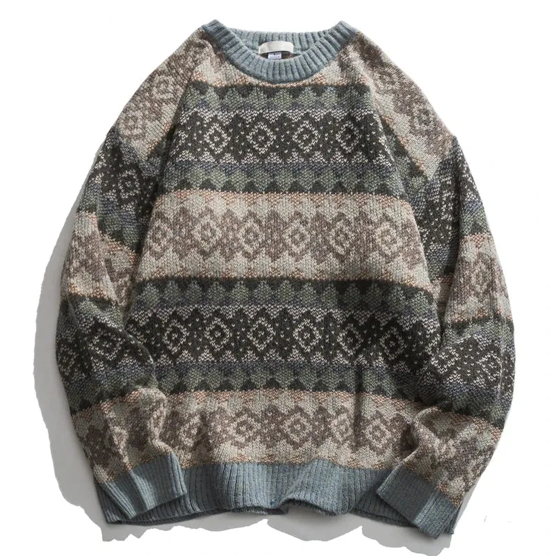 Jacquard Knit Grandad Jumper