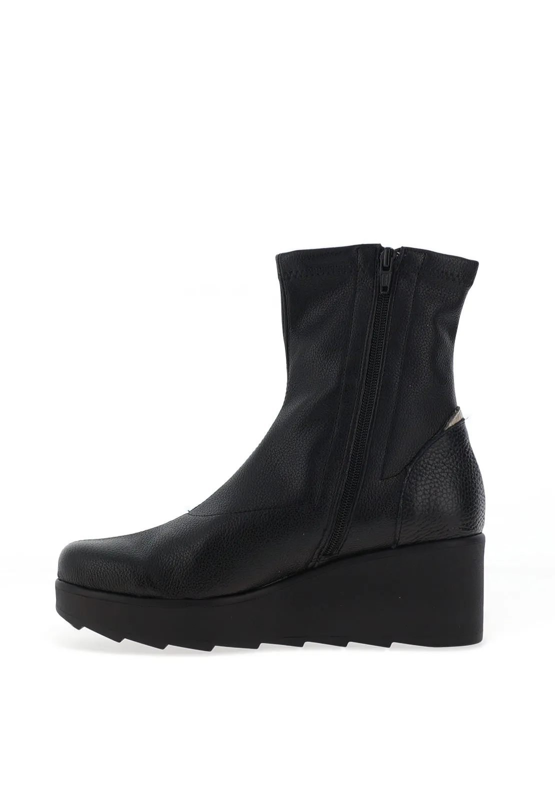 Jose Saenz Leather Black Wedge Ankle Boot