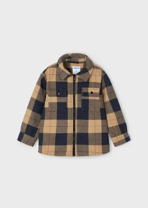 Mayoral Boys Beige And Navy Checked Jacket