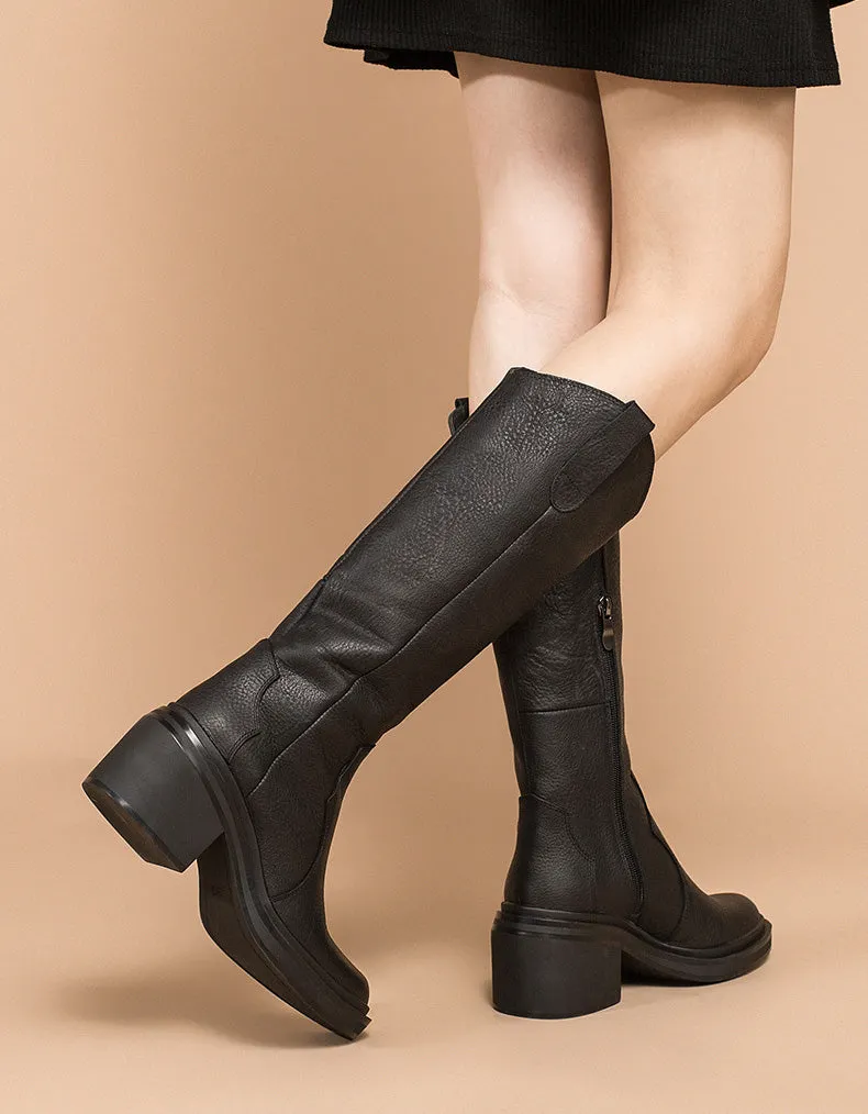 Pure Leather Handmade Women's Fashion Long Boots