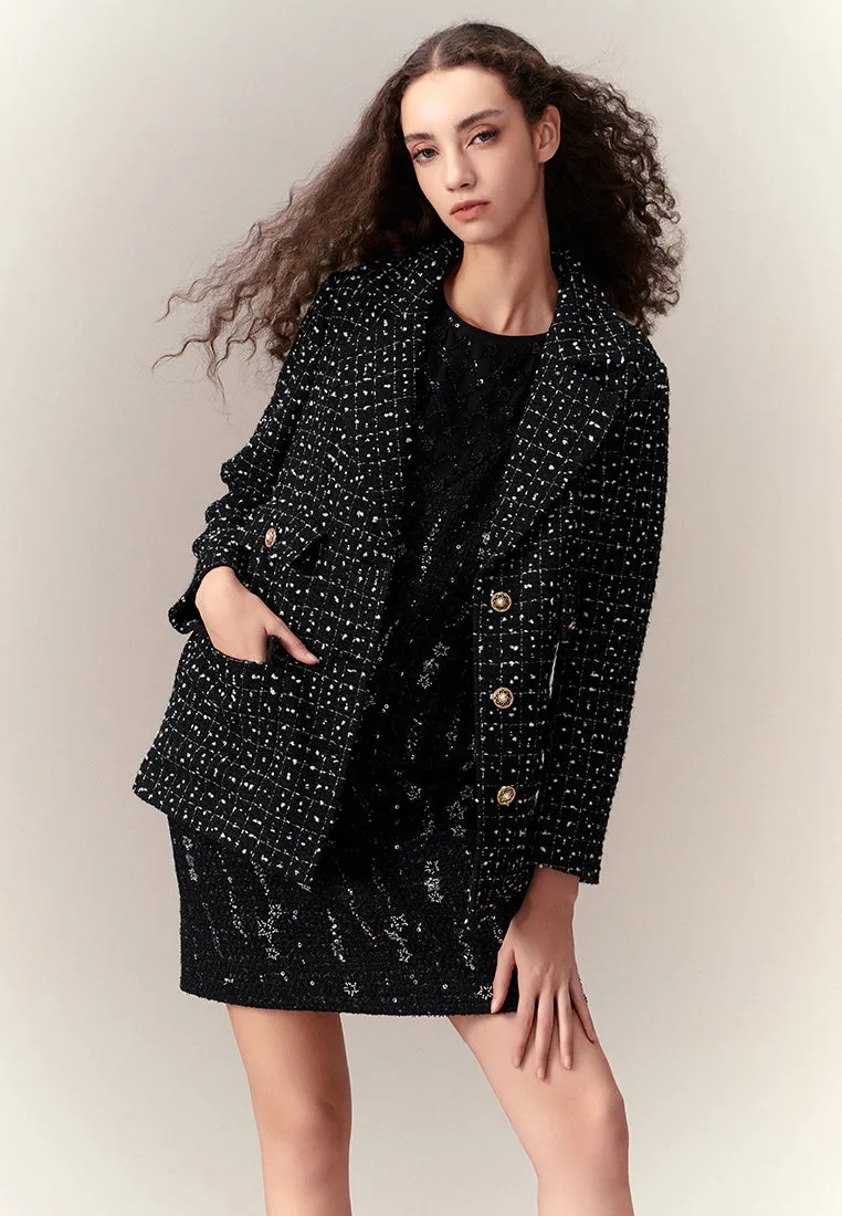 Single-breasted Lurex Coat