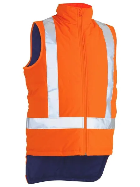 Taped Hi Vis Puffer Vest With X Back - BV0379XT